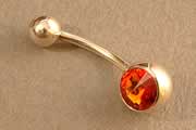 baby navel barbell single jewelled